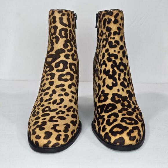 Steve Madden Womens Leopard Ankle Boots Size 8.5 Block Heel Side Zip Trendy - Picture 7 of 11